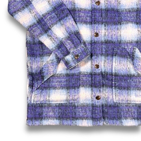 Urban Outfitters Wrangler Plaid Oversized Wool Blend Western Jacket NWT - Picture 10 of 15